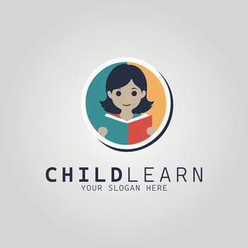 Child learn logo design template illustration vector