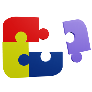 3 D illustration of jigsaw puzzle toys icon png