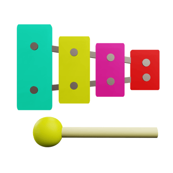 3 D illustration of xylophone toys icon png
