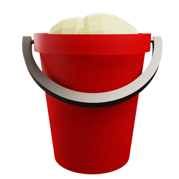 3 D illustration of sand bucket toys icon png