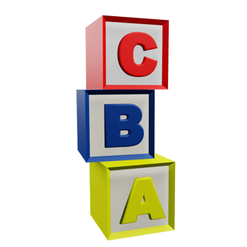 3 D illustration of alphabet block toys icon png