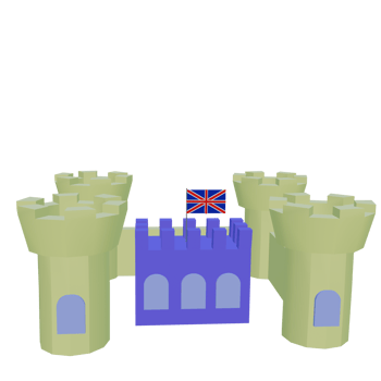 3 D illustration of castle toys icon png