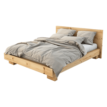 3d render bed isolated on transparent background png