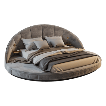 3d render bed isolated on transparent background png