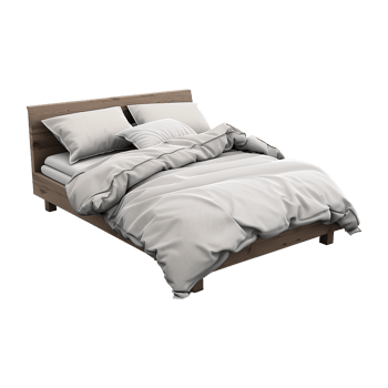 3d render bed isolated on transparent background png