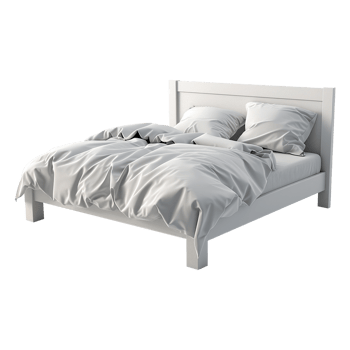 3d render bed isolated on transparent background png