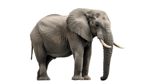 Elephant . African elephant looking into the camera isolated. African bush elephant . African forest elephant . Asian elephant . African wildlife png