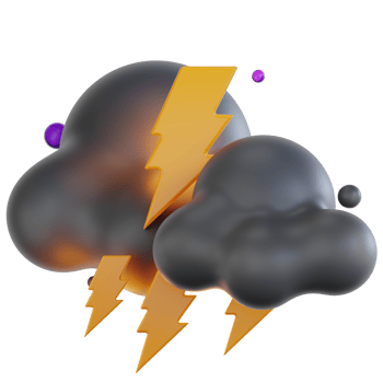 Cloudy Thunderstorm 3d illustration png