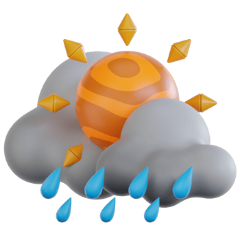 Heavy Rain At Day 3d illustration png