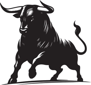 Silhouette of a cow bull illustration vector