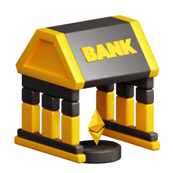 Ethereum Bank 3d illustration png