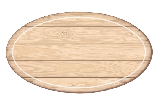 Blank oval wooden plank frame isolated graphic illustrated. Wooden whitewashed texture pattern nameplate. vector