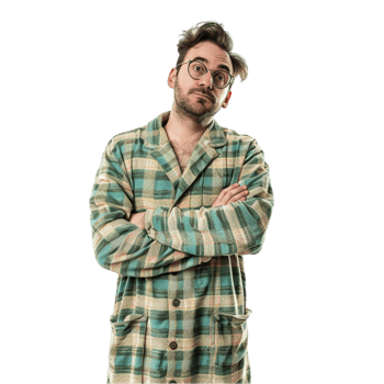 a man in a plaid shirt and glasses png