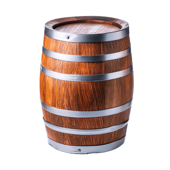 a wooden barrel with a wooden barrel on it. png