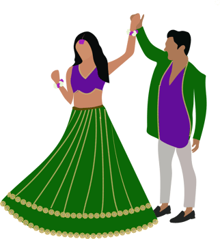 Indian Couple in traditional Indian wedding dress can be used for wedding e-invite cards png