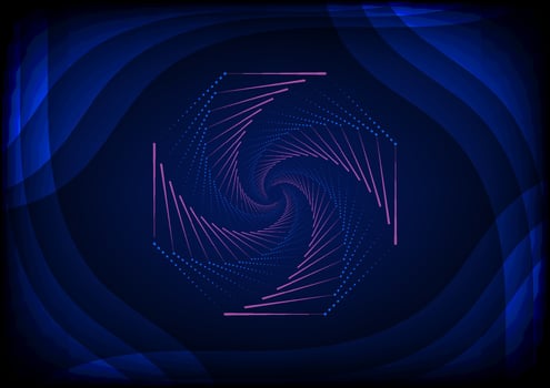 Hi-tech with octagonal line, and rectangular shapes on a blue and abstract background. Futuristic communication and connection concept. cyberspace, and digital innovation vector