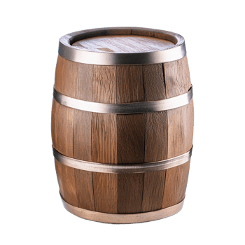 a wooden barrel with a wooden lid that says free on it. png