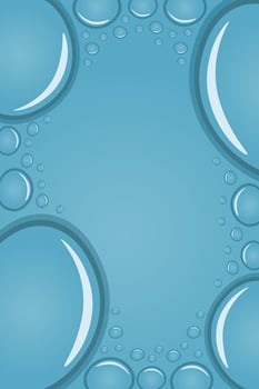Liquid Border of Water rain drops on window. Banner shower condensation on glass. Realistic droplets frame vector