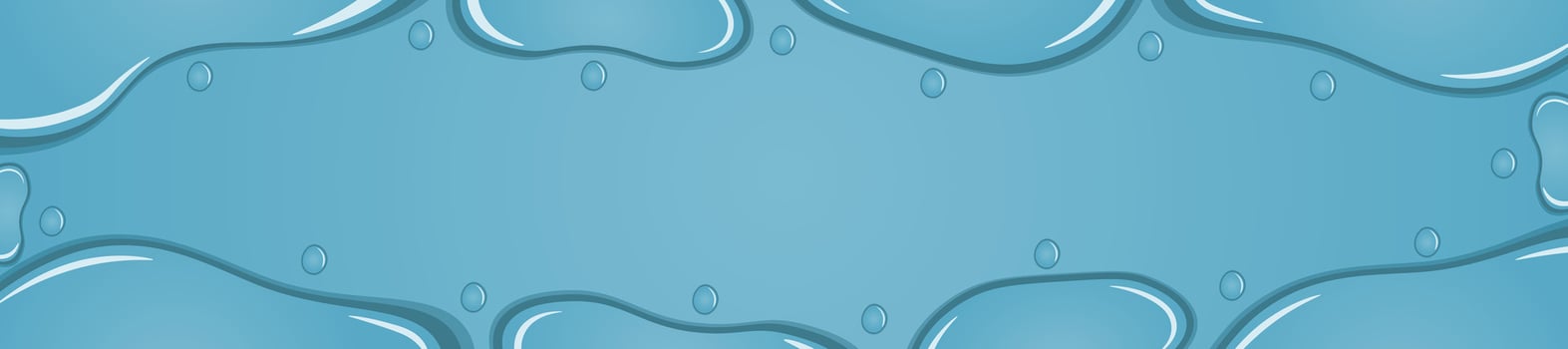 Liquid Border of Water rain drops on window. Banner shower condensation on glass. Realistic droplets frame vector
