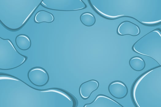 Liquid Border of Water rain drops on window. Banner shower condensation on glass. Realistic droplets frame vector
