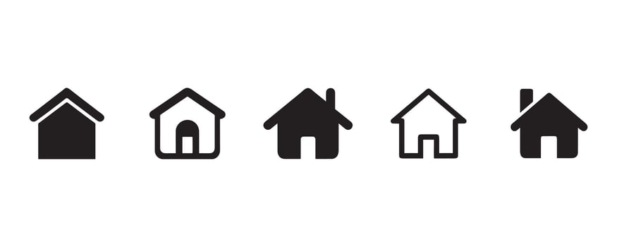 Home icon set art illustration. vector