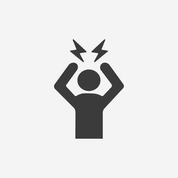 Headache icon. stress, angry, depression, migraine symbol vector