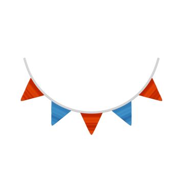Colorful Festive Decor of Flag Garlands for Celebrations. 3D Render png