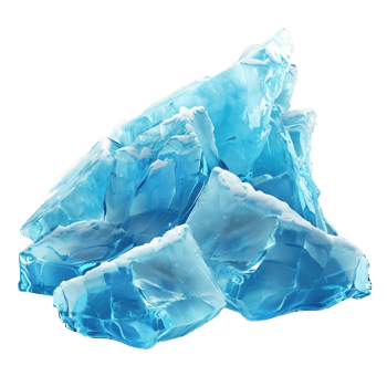 Glaciers and iceberg pieces, blue blocks of ice, frozen water and snow isolated on a transparent background png