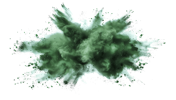 green smoke powder explotion isolated on transparent background png
