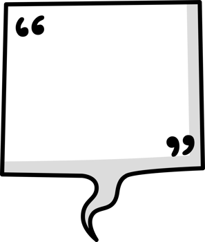 Hand draw doodle Black and white color speech bubble balloon with quotation marks, icon sticker memo keyword planner text box banner png