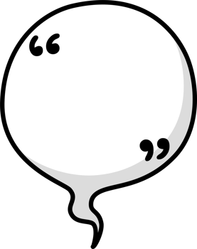 Hand draw doodle Black and white color speech bubble balloon with quotation marks, icon sticker memo keyword planner text box banner png