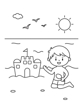 illustration coloring simple cartoons for children Fun and Creative Coloring Pages For Girls Boys. vector