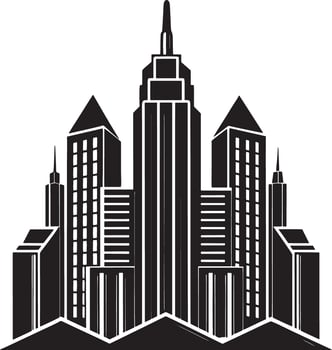 city skyline silhouette illustration black and white vector