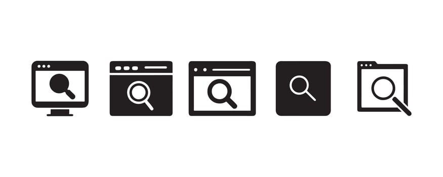 Search icon set art illustration. vector