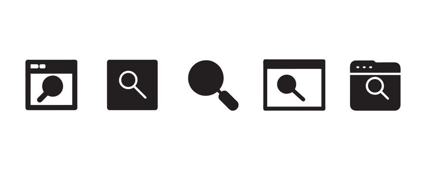 Search icon set art illustration. vector