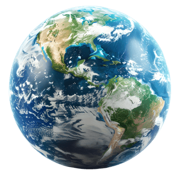 planet earths, isolated on transparent backgrounds, AI-Generated png