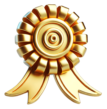 Gold Ribbon Icon for Achievements in School and Art Events png