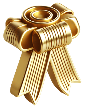 Gold Award Ribbon Icon for School Competitions and Science Fairs png