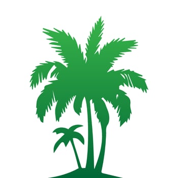 Palm and coconut tree silhouette illustrations is perfect for adding a touch of tropical paradise to your design projects. vector