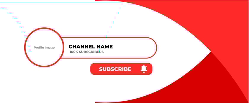 Youtube Channel Cover Wireframe. Youtube Banner For Design Your Channel. Youtube Channel Name Lower Third vector