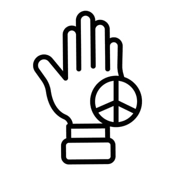 Peace Line Icon Design vector