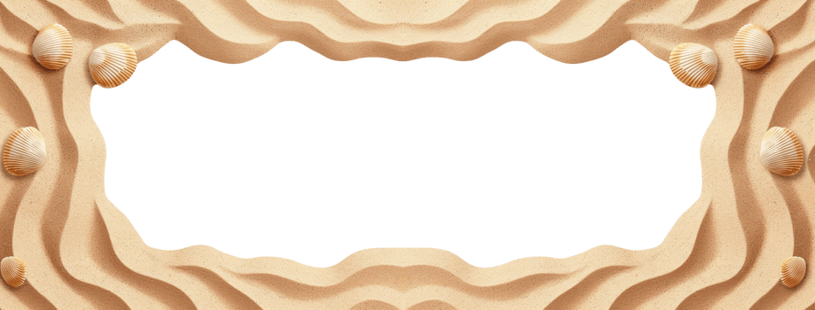 Summer sand beach objects isolated png