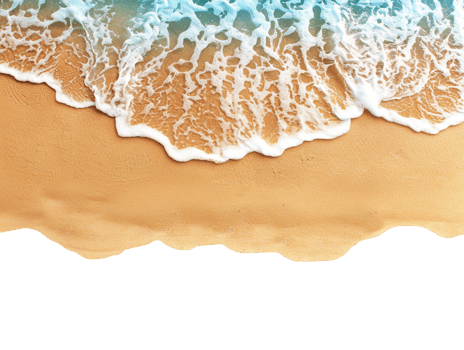 Summer sand beach objects isolated png