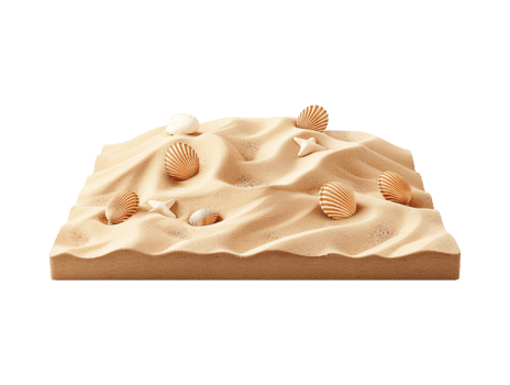 Summer sand beach objects isolated png