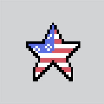 Pixel art illustration US Star. Pixelated United States Star. USA Star Independence Day pixelated for the pixel art game and icon for website and game. old school retro. vector