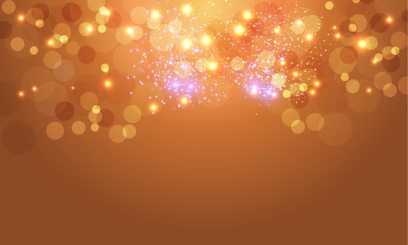 illustration of sparkling circles and blurred circles light background. golden bright light. vector