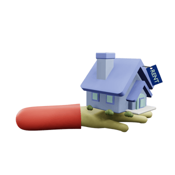3 D illustration of home in hand icon png