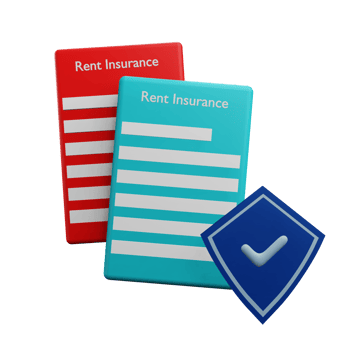 3 D illustration of rent insurance icon png