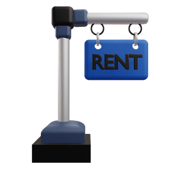 3 D illustration of rent sign icon png