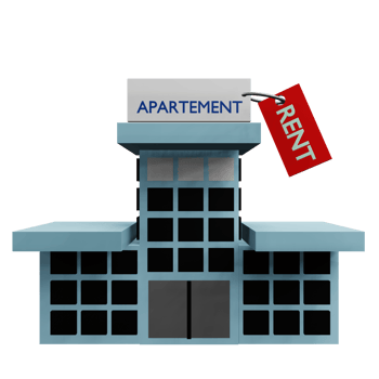 3 D illustration of rent apartement icon png